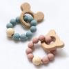 1 шт., детский силиконовый браслет-прорезыватель, игрушка, деревянное животное, детские подвесные игрушки, пищевые аксессуары для новорожденных