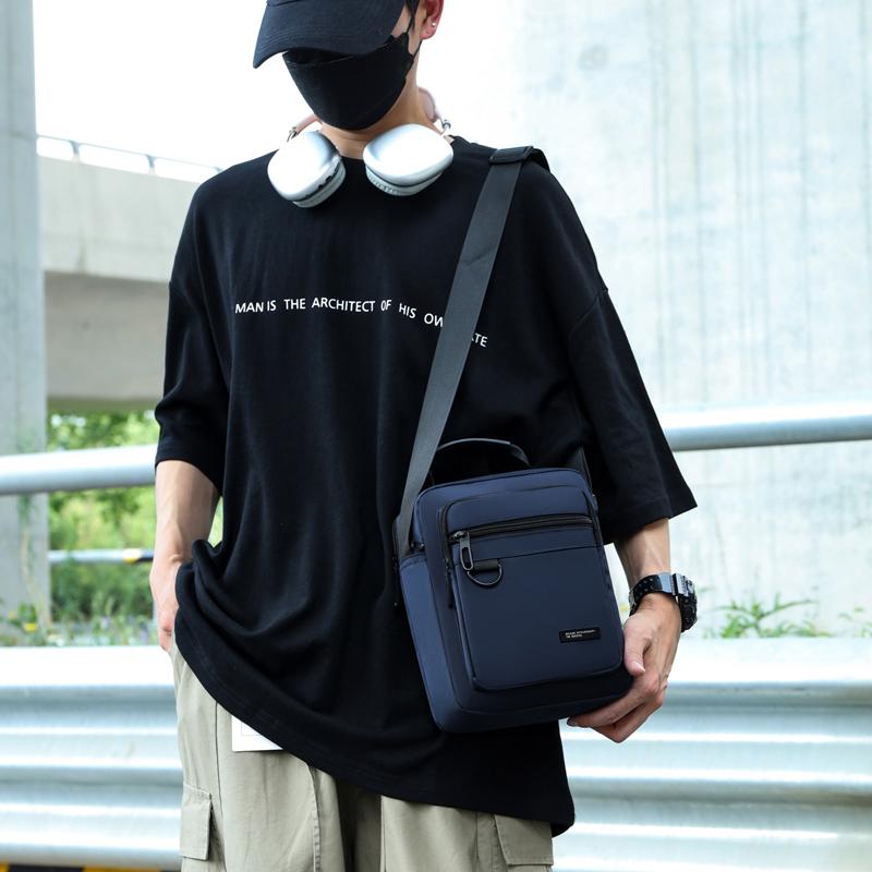 Мужская водонепроницаемая наплечная сумка - Большая вместимость, деловая/для отдыха, кроссбоди с многослойными карманами