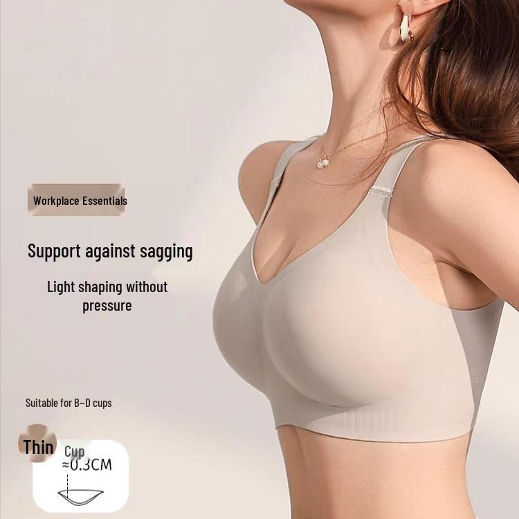 Seamless Full Coverage Lift Bra: Large Bust Support, Anti-Sagging, Shaping, Thin Summer Wear.
