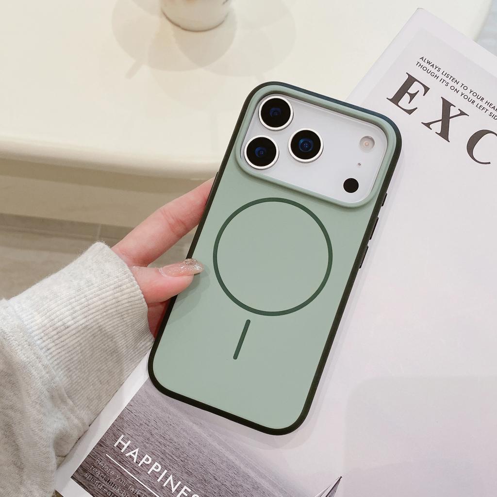 With AI Camera Capature Shutter Button Two-Tone Phone Case For iPhone 17 Pro Max 16 Liquid Silicone Cover Magnetic For Magsafe