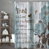 Синяя Цветочная Бабочка Деревянная Панель Цитата из Библии Занавеска для душа, Декоративная занавеска для душа для ванной комнаты, Водонепроницаемая занавеска для душа с
