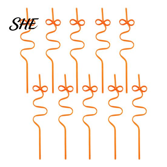 Heart Shaped Plastic Straws 10PCS PET Straws, Reusable Curved Creative Shapes Fun Drinking for Kids Adults Party Games Smoothies Juice Drinks