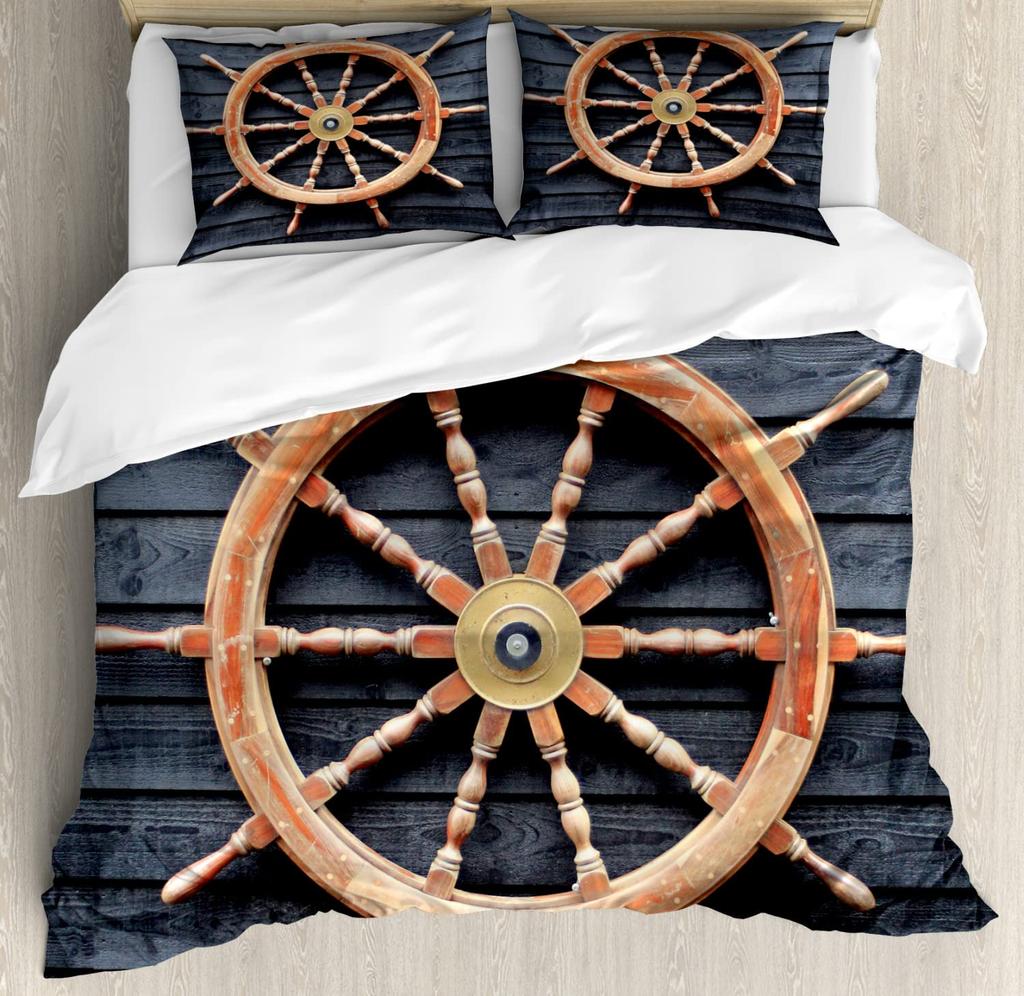 Пододеяльник с рулем для взрослых, размер Queen, легкий, для спальни, 2 наволочки, 1 пододеяльник, без одеяла