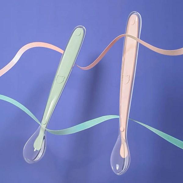 JOONIE Infant Soft Baby Food Spoon + Case Set, Beige, 1 Set