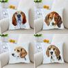 Dog Animal Pillowcase 45x45cm Cute Beagle Watercolor Cushion Cover Living Room Sofa Home Decoration Cushion Cover