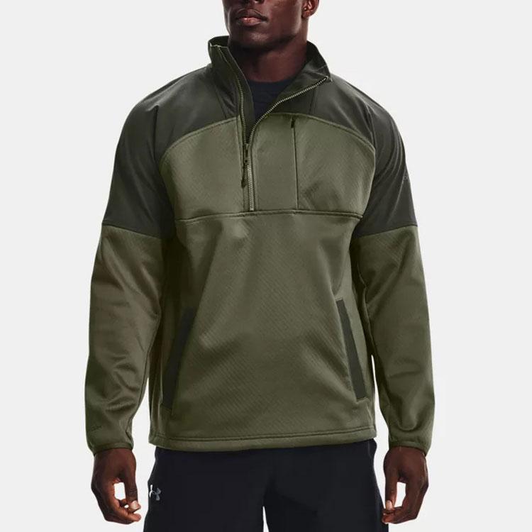 Under Armour RUSH Свитшоты Мужские Армейский Зеленый Стойка Умеренный Обычный 1366122-390