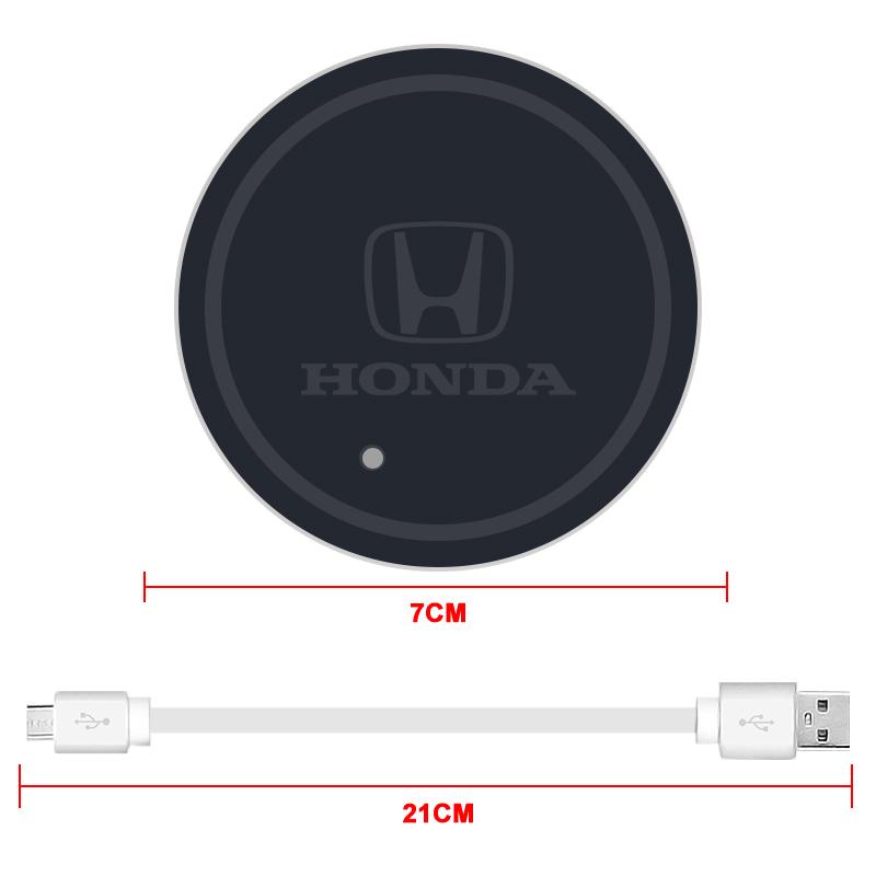 1/2pcs Led Car Cup Coaster Luminous Colorful Bottle Holder Pad For Honda Civic 10th 11th Gen Jazz City Fit Accord Pilot Odyssey
