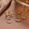 2023 Hollow Carved Ring 6-piece Personality Ring Punk Style Ring Fashion Neutral Trend
