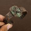 Natural Serphanite Gemstone Handmade Copper Wire Wrap Bangle Adjustable v4F45