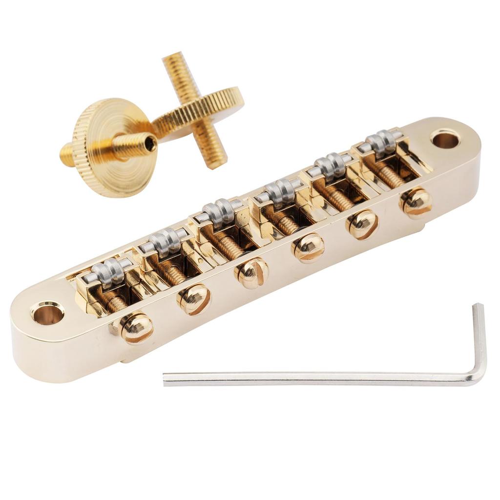 Musiclily Pro Roller Saddle Bridge Pitch ABR Bridge для LP Les Paul Electric Gold 10.4mm Tune-O-Matic Guitar,