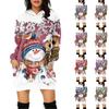 Women's Christmas Print Long-Sleeved Hooded Pocket Pullover Dress