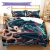 Aliens Pattern Bedding Quilt Set Quilt Cover Pillowcase Home Decoration Gift (1 * duvet cover + 2 * pillowcase, without core)
