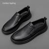 Fashion Golden Sapling Business Men's Casual Shoes Genuine Leather Male Flats Leisure Formal Wedding Loafers Fashion Party Men Moccasins