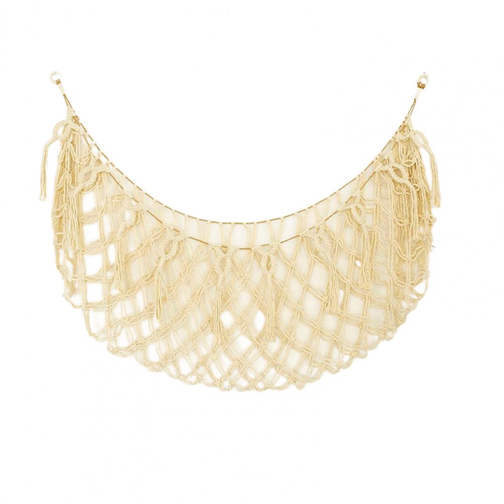 Extra Hanging Net Boho Handmade Cotton Rope Plush Toy Wall Hanging Net with Tassels Extra Organizer for Kids for Playroom