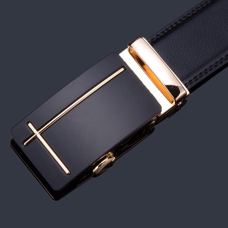 Мужской высококачественный ремень из натуральной кожи с автоматической пряжкой