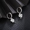 2022 Four Leaf Clover Earrings For Women Gold Silver Plated Hoops Earrings Trend Stainless Steel Female Eardrop Gift Jewelry