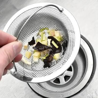1/2 шт. Ситечко для кухонной раковины с ручкой и пробкой, сменная корзина для слива, фильтр из нержавеющей стали, сетка, отверстие для отходов