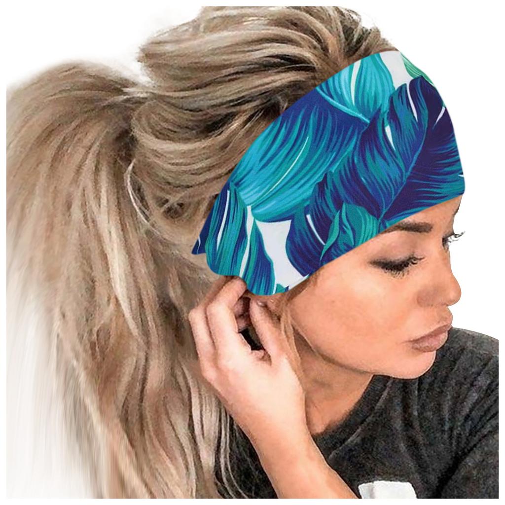 Женская повязка на голову с принтом, спортивная повязка для волос с широким краем, повязка на голову для йоги, мягкая повязка для волос, головной убор, повязка для волос