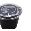 Black Disposable Round Vented Domed-Lid Takeaway Container