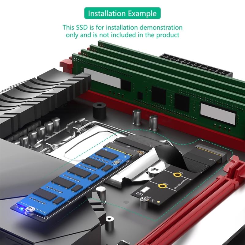 Кабель-удлинитель PCIe 180 градусов для M.2 NVME SSD, поддержка двух протоколов SATAs NVME, совместимый, несколько длин