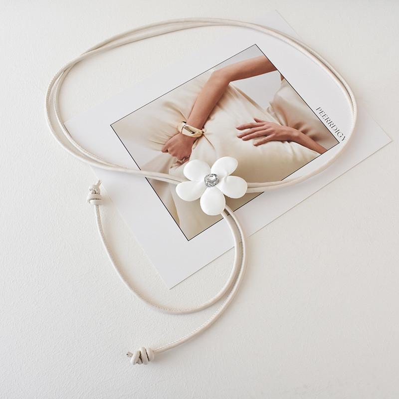 Элегантный женский пояс из искусственной кожи с цветочным узором, мягкий и универсальный модный аксессуар