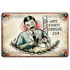Vintage Metal Barber Sign Retro Wall Decor Tin Plaque for Man Cave Home Bar Garage