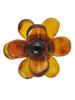 Amber Flower Pin Brooch Natural Stone Power Stone A627 [Cherry]