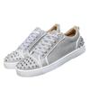 New Trendy Shoes 2025 European and American Fashion Silver Face Low-top DingTalk Casual Board Shoes Lace-up Shallow Shoes Rivet Men's Shoes