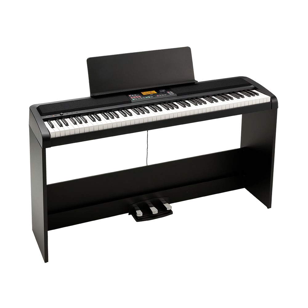 KORG Цифровое ансамблевое пианино XE20SP, 88-клавишное электронное пианино со стойкой и блоком из 3 педалей