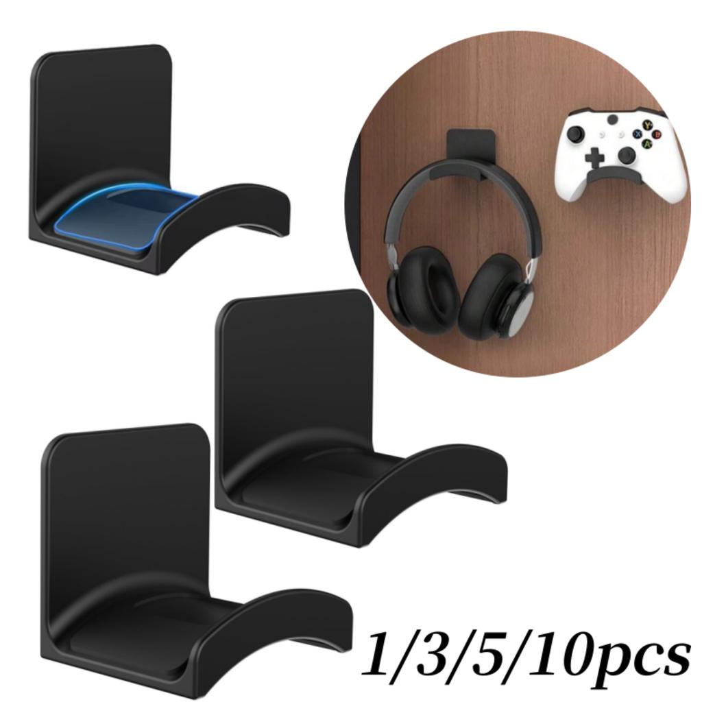 1/3/5/10Pcs Universal Headphone Hanger Wall Mounted Adhensive Plastic Holder Headset Rack for Home Desktop Storage Supplies