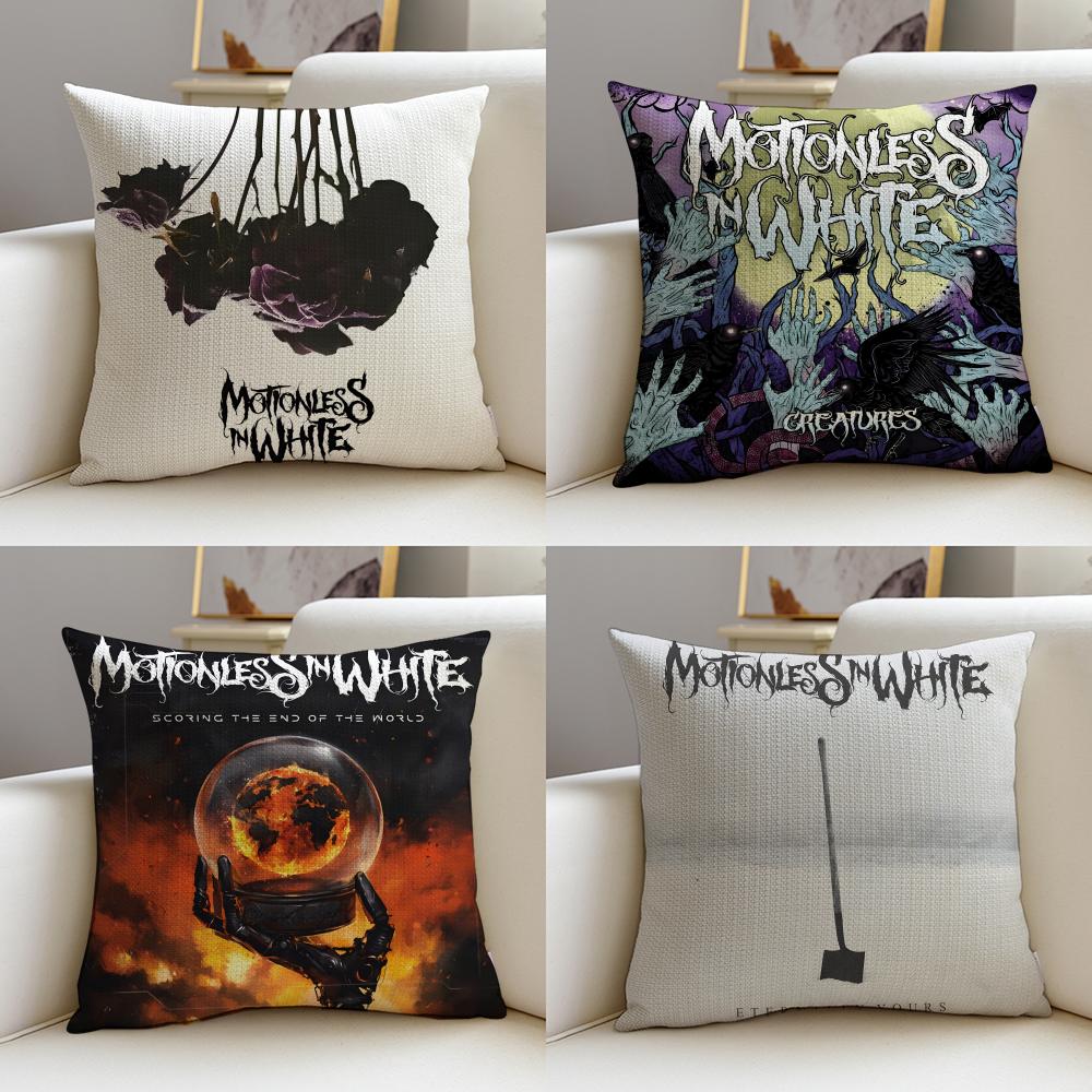 Gothic MMotionless In WhiteS Cushion Cover Breathable and skinfriendly linen pillowcase square removable and washable cushion