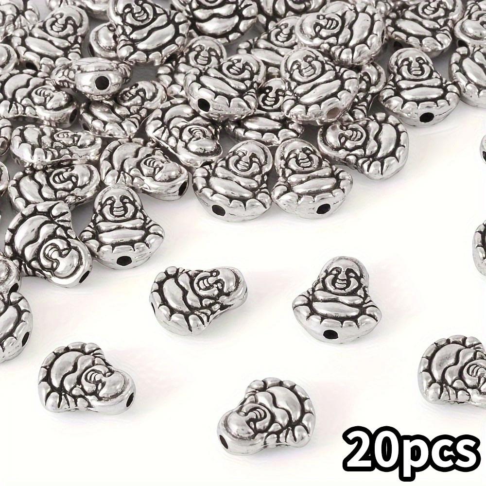 10/20/30 шт. тибетские антикварные серебряные металлические бусины-разделители в форме Будды 11x10,5 мм для самостоятельного изготовления ювелирных изделий