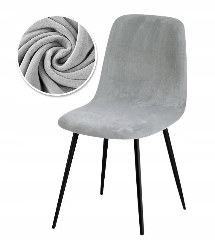 Scandinavian Chair Cover, Light Gray Velvet