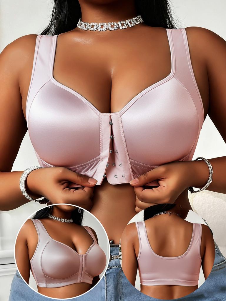 Women S Front Closure Push Up Plus Size Smooth Sports Bra No Underwire