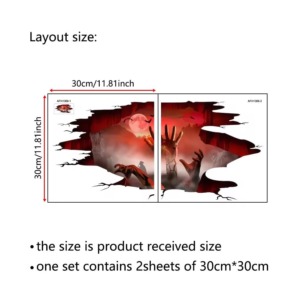 Хэллоуин 3D Призрачная рука ужас наклейки Призрачная ручка настенные наклейки Напольные потолочные наклейки Съемные Призрачная вечеринка настенное украшение