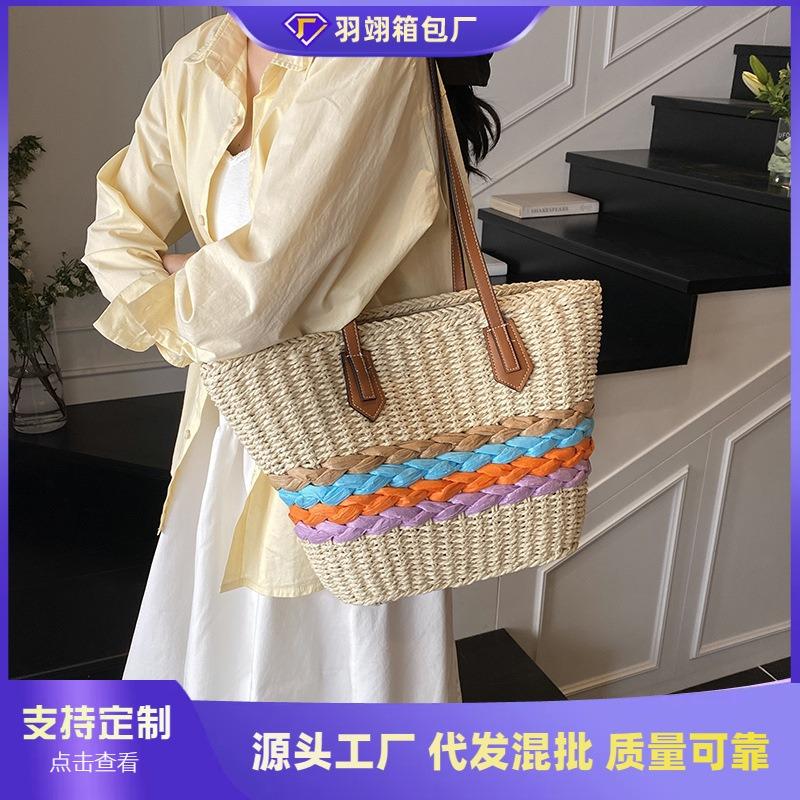 Плетеная соломенная сумка женская большой вместимости новая весенне-летняя универсальная сумка-тоут для морского отдыха, пляжная сумка