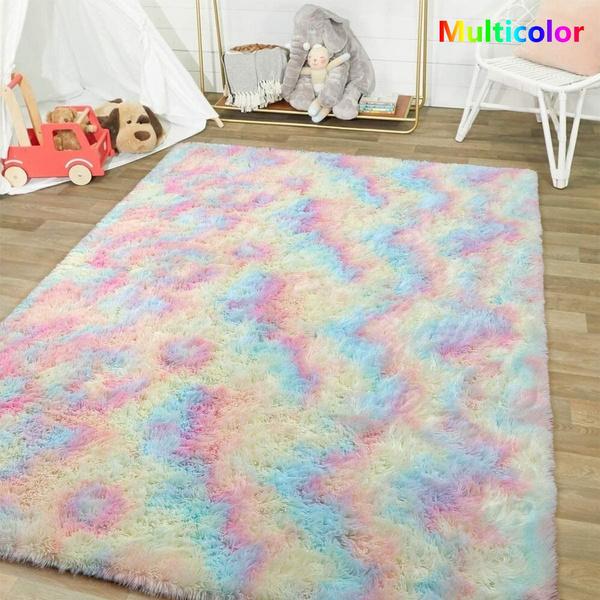8 цветов, плюшевый ковер для гостиной, пушистый коврик, толстые ковры для спальни, противоскользящие напольные серые мягкие коврики, окрашенные в галстук, бархатные ковры для детской комнаты
