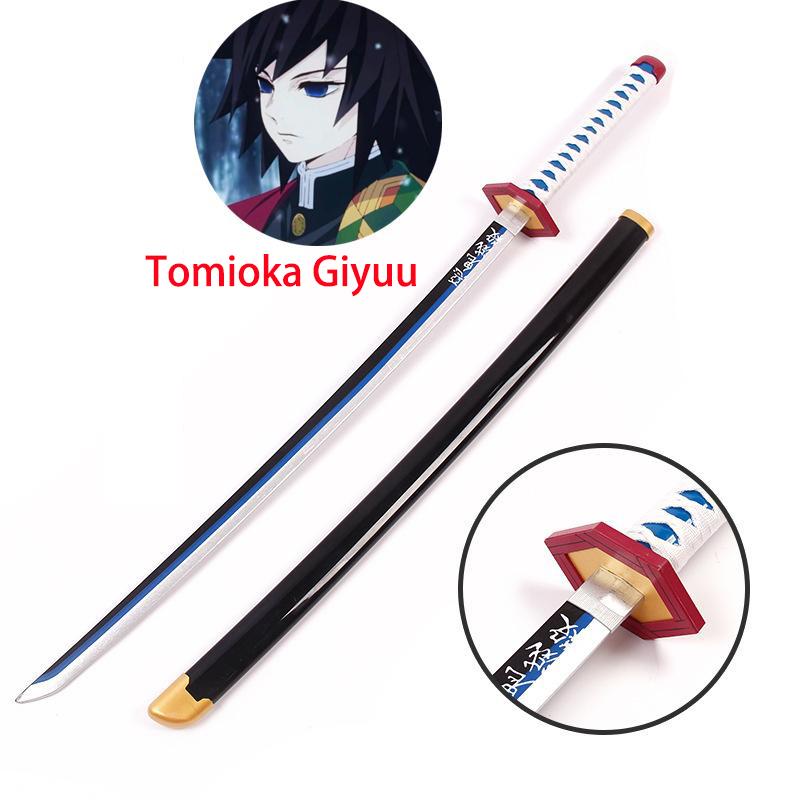 104cm Demon Slayer Katana Sword Bamboo Anime Blade Sunwheel Knife Tanjirou Katana Weapon Model 1:1 Ninja Cosplay Prop Kids Toys