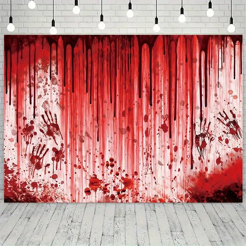 Horror Bloodstain Background Cloth - Realistic Blood Effect for Halloween Party Decoration, Horror Blood Splatter Wall Hanging