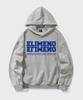 Серый оверсайз худи El Seoul Club (синий)