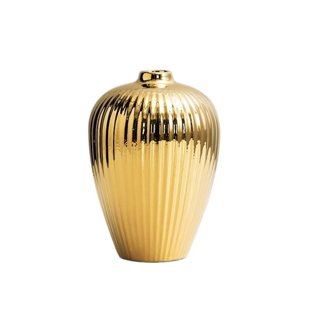 Floral Arrangement Flowerpot Minimalism Tabletop Decor Ceramic Electroplated Vase Home Decor