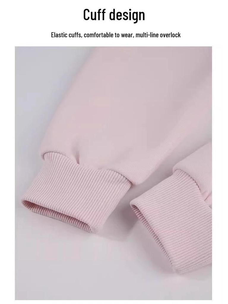 Женский розовый худи с V-образным вырезом и капюшоном: Топ с длинным рукавом в корейском стиле 2025 года для весны/осени