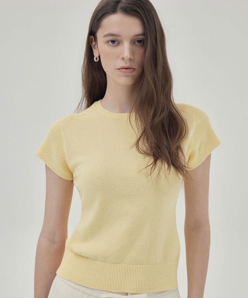 THEKNITCOMPANY Campis Cotton Crew Neck - Sorbet Yellow