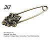 Men Women Brooch Vintage Bronze Safety Pin, Large Feather Bird Leaf Flower Lapel Elegant Pin for Coats, Jackets, Hats, Bags