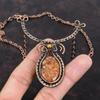 Sunstone Necklace Copper Wire Wrapped Necklace Handmade Gemstone Jewelry Adjustable Necklace Unique Copper Design Jewelry Engagement Gifts