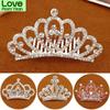Kids Mini Crowns Hair Jewelry Coloful Shining Crystal Hair Combs Small Tiaras Girls Birthday Party Princess Hair Ornaments