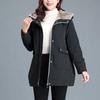 Winter Jacket Women Casual Warm Padded Coats  Snow Wear Plush Parka Mid-Length Loose Hooded Velvet Lined