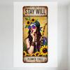 Винтажная металлическая жестяная табличка 'STAY WILL FLOWER CHILL' Хиппи Бохо Подсолнух Женщина Настенный Декор для Кафе Бара Дома Мужской Уголок