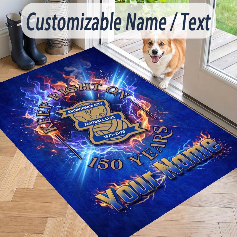 Custom Text Printed Rug BIRMINGHAM CITY Football Non Slip Floor Carpet For Home Room Decor