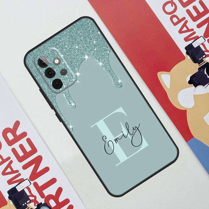 Personalised Name Slim Liquid Glitter Cover For Samsung Galaxy A34 A24 A54 A14 A52 A42 A32 A22 A12 A51 A71 A53 A33 A23 A13 Case